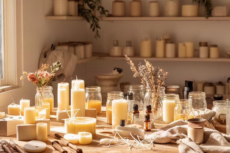 Taller de velas aromáticas en Calle Camino Carros, Adra, con materiales naturales